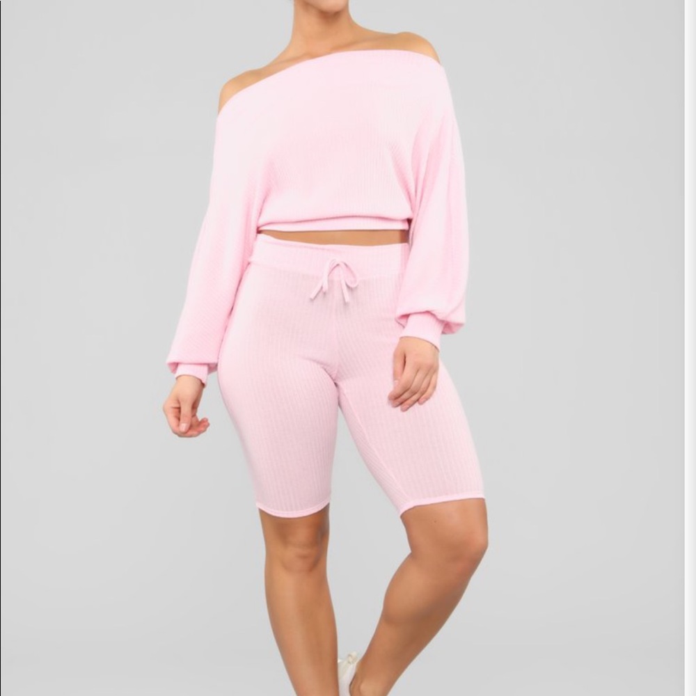 Pink two piece outfit fashion nova